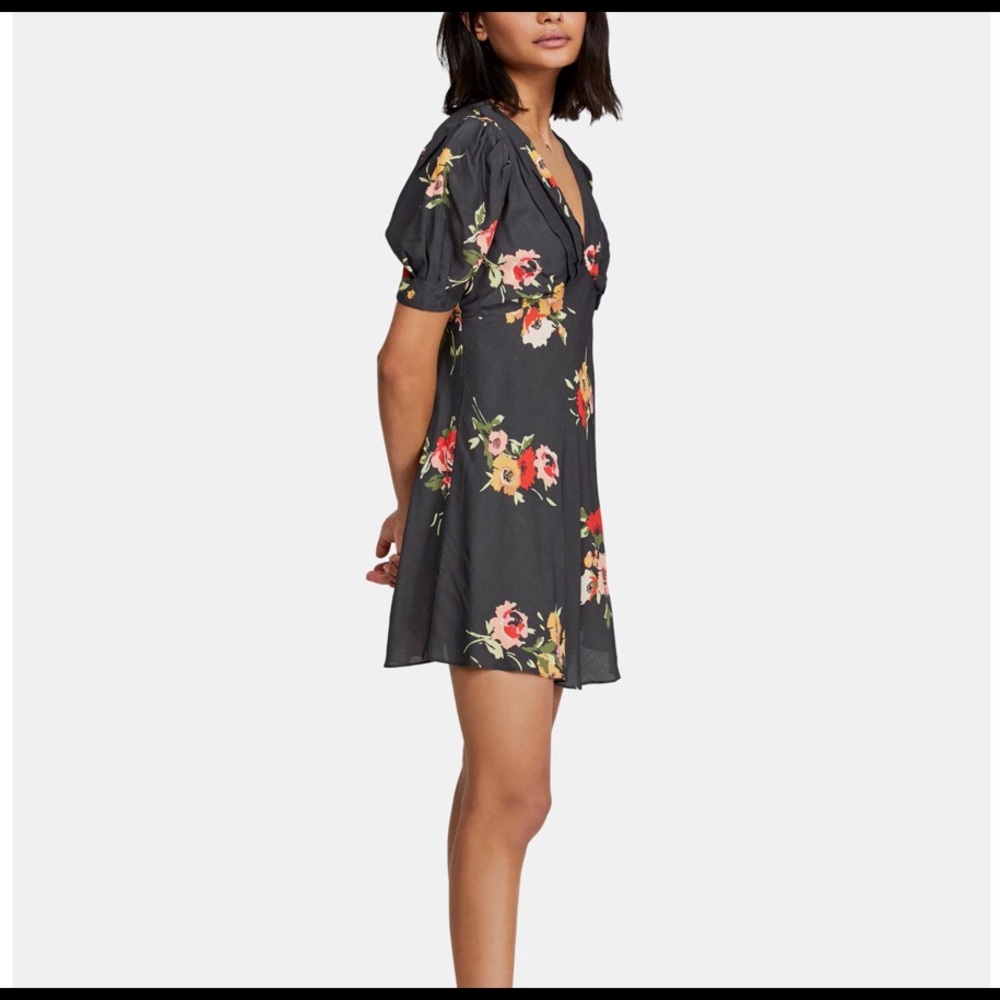 Free people black mini floral dress